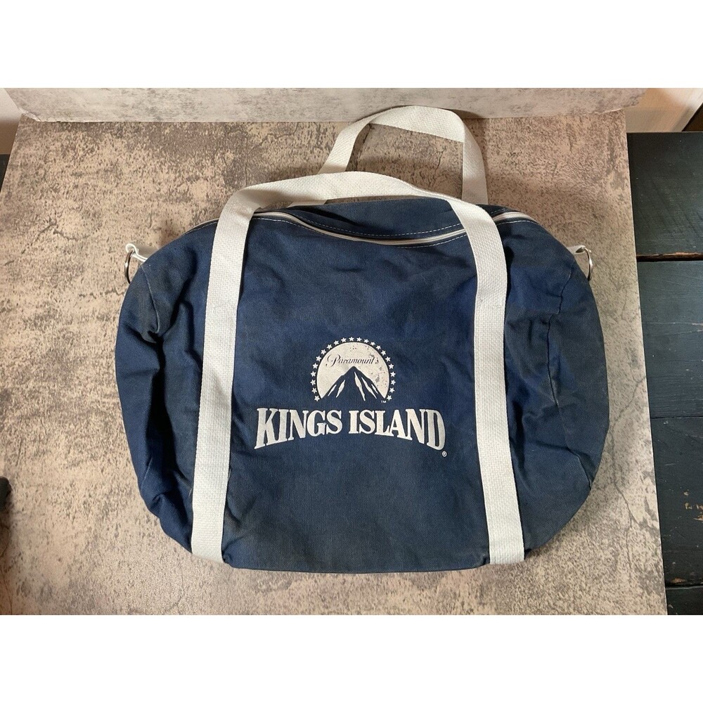 Kings Island Small Canvas Duffle Bag Purse 70s 80s Jock Zip Up Souvenir